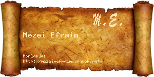 Mezei Efraim névjegykártya